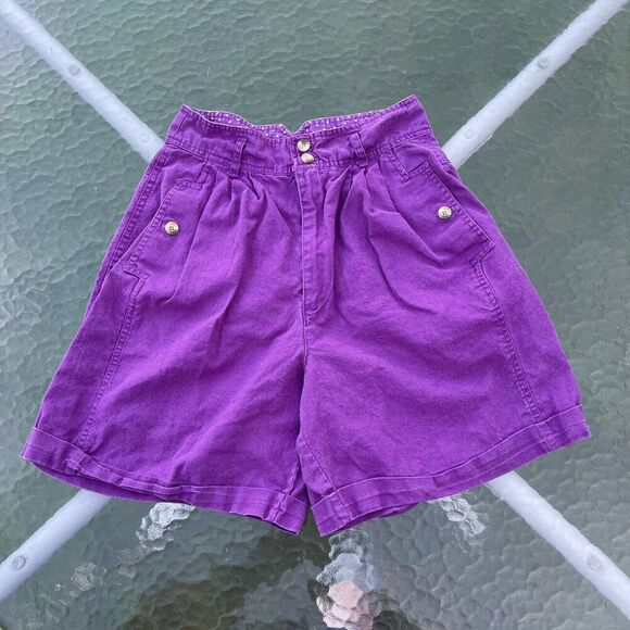 Vintage Pants - Vintage Kikomo High Rise Mom Shorts Women Junior 9/10 Pleated Front Bermuda